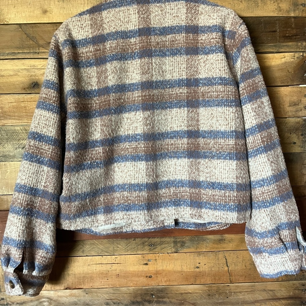 And Now This Blue & Brown Plaid Teddy Jacket - Picture 7 of 7